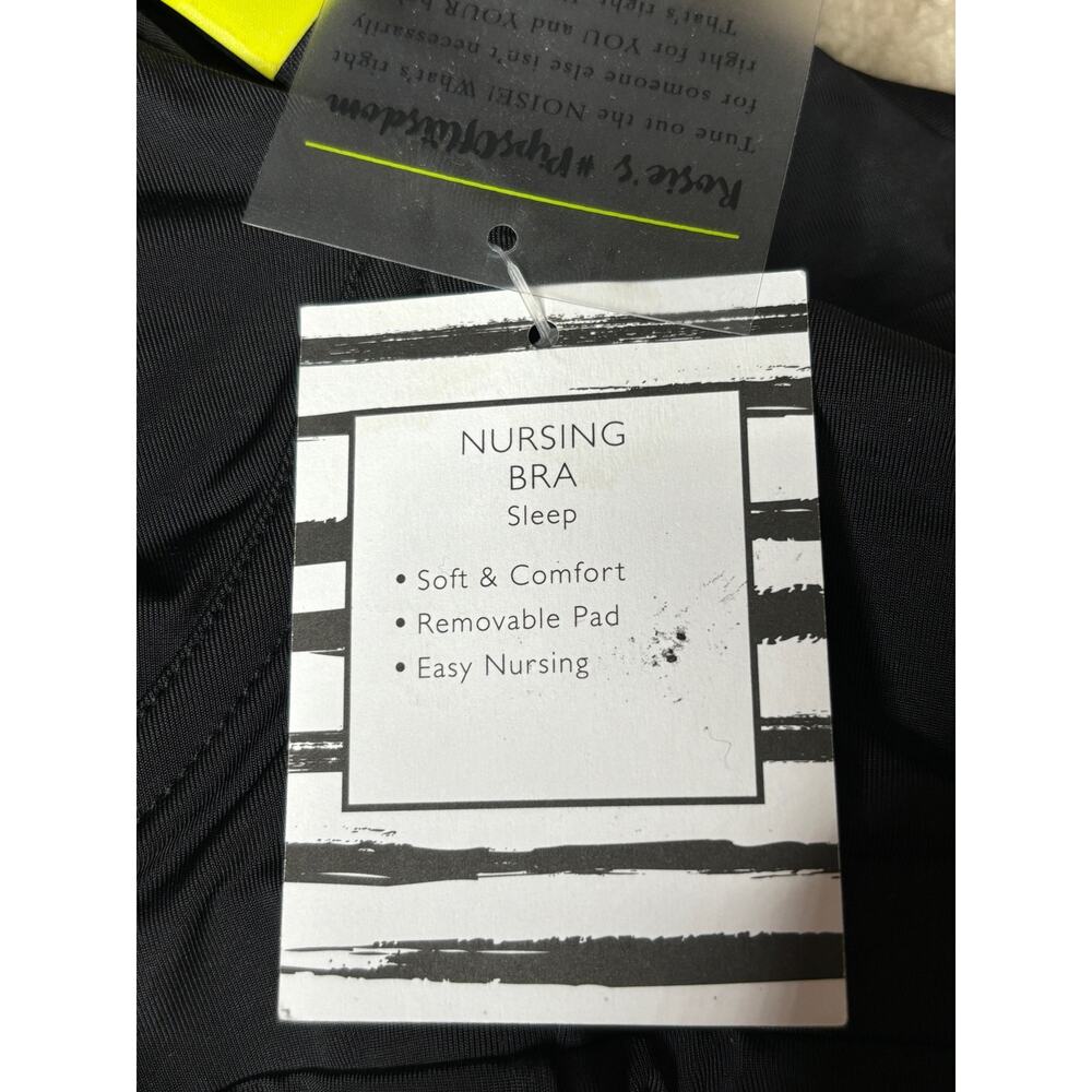 Pip & Vine By Rosie Pope Sleep Maternity Nursing Bra Black Sz S Removable Pads - Picture 5 of 6